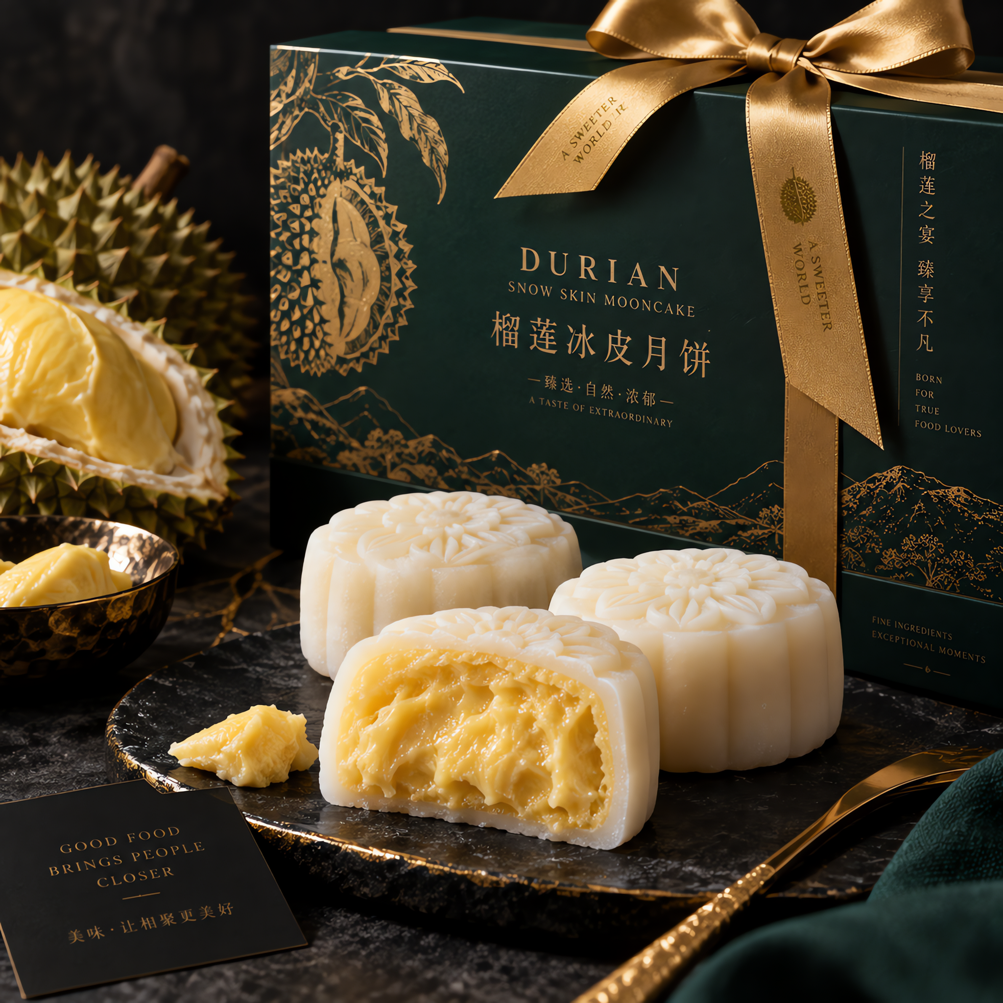 榴莲冰皮月饼礼盒